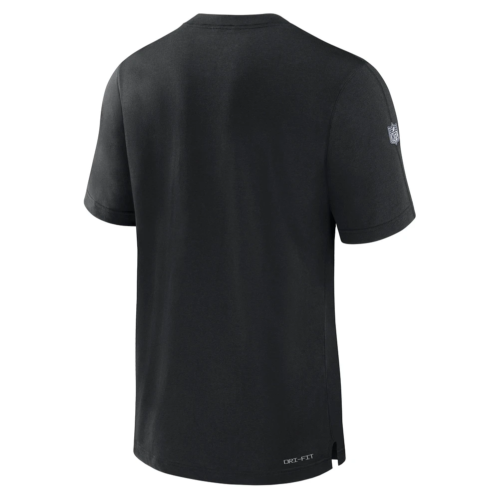 T-shirt Nike noir Las Vegas Raiders 2023 Sideline Performance pour homme