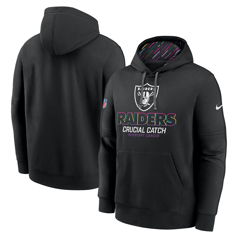 Sweat à capuche Nike noir Las Vegas Raiders 2024 NFL Crucial Catch Club pour homme