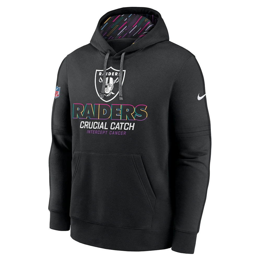 Sweat à capuche Nike noir Las Vegas Raiders 2024 NFL Crucial Catch Club pour homme