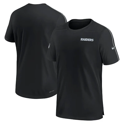 T-shirt Nike noir Las Vegas Raiders 2024 Sideline Coach UV Performance pour homme