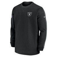 Men's Nike Black Las Vegas Raiders 2024 Sideline Coaches Long Sleeve Top