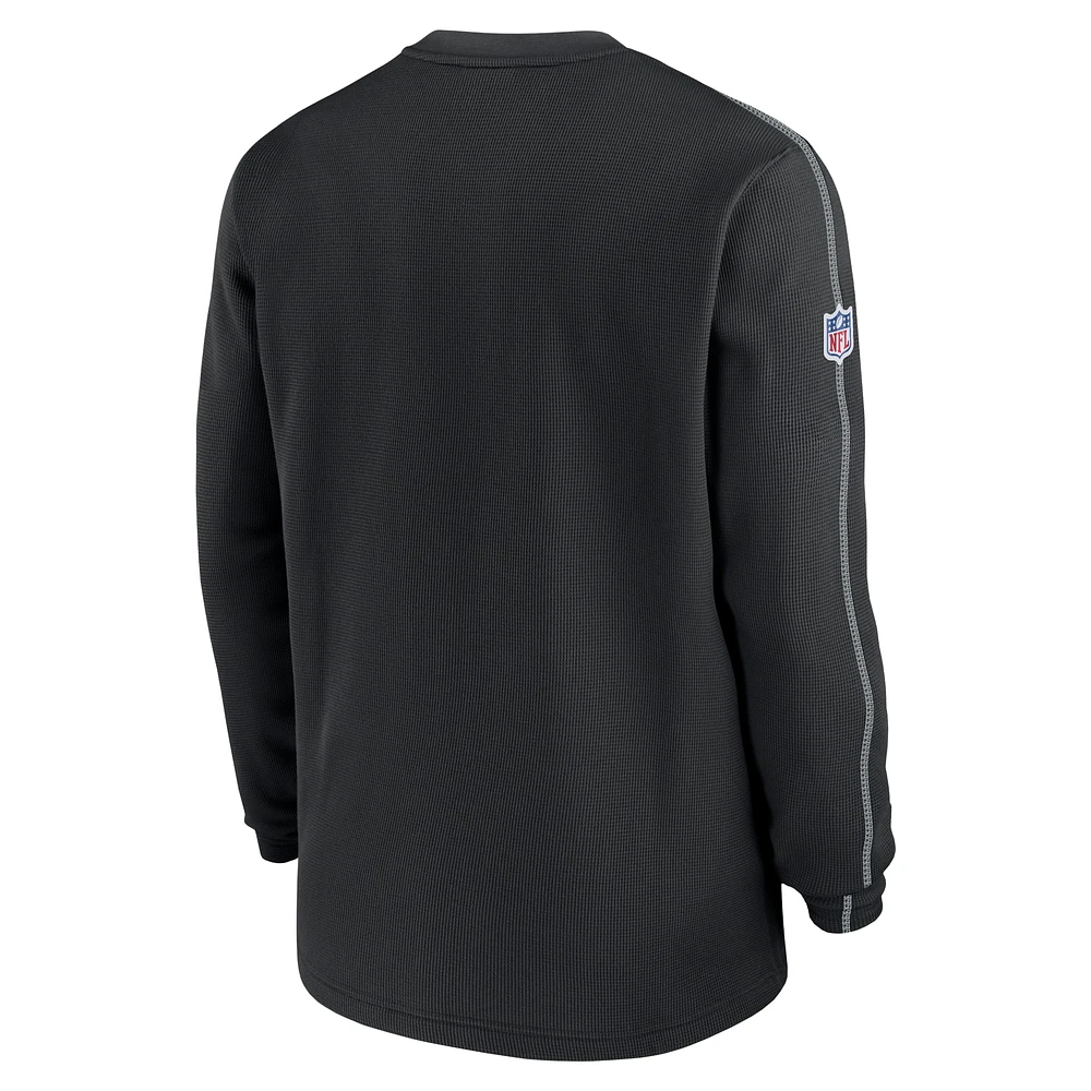 Men's Nike Black Las Vegas Raiders 2024 Sideline Coaches Long Sleeve Top