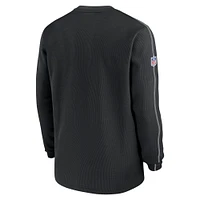 Haut à manches longues Nike noir pour homme Las Vegas Raiders 2024 Sideline Coaches