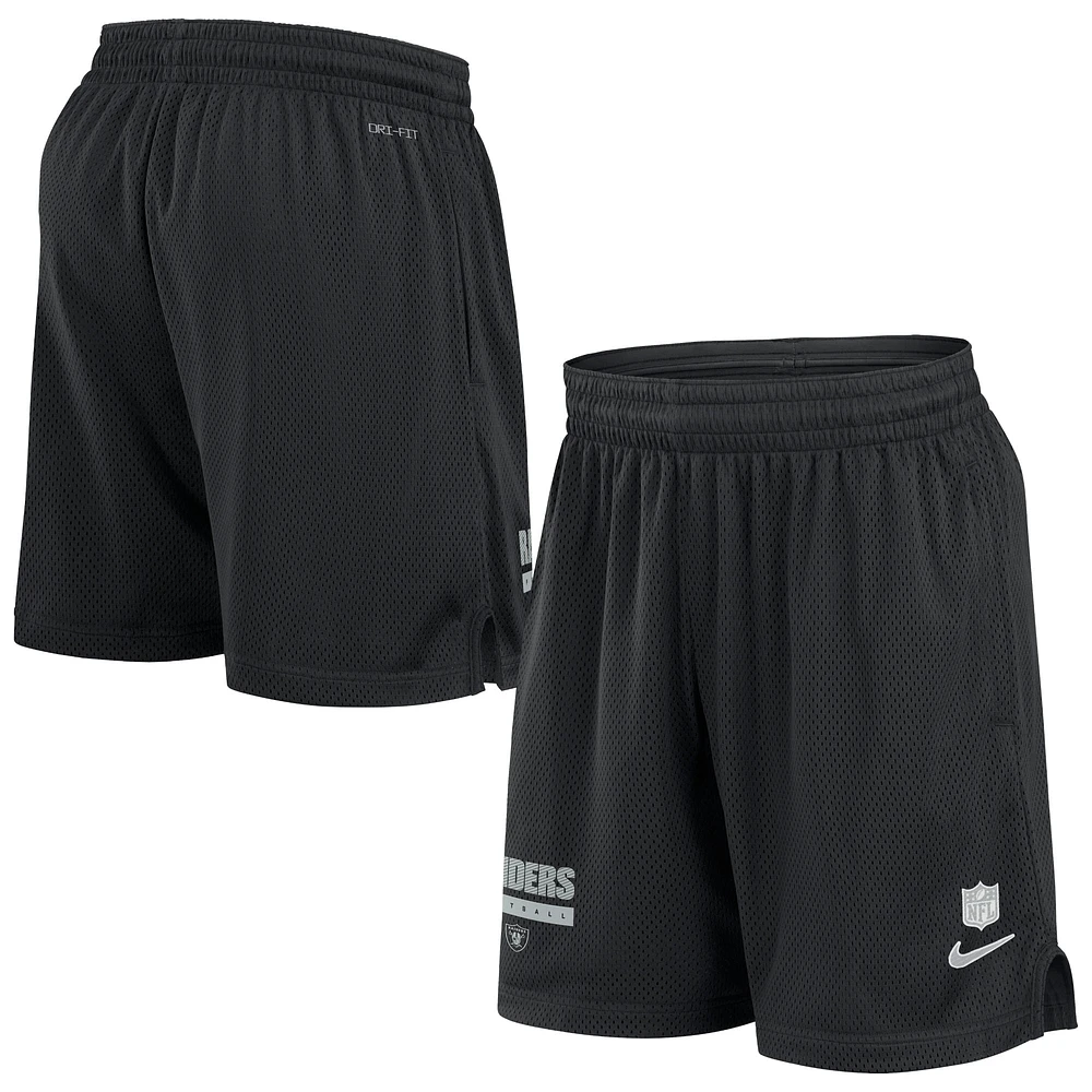 Men's Nike Black Las Vegas Raiders 2024 Sideline Performance Mesh Shorts