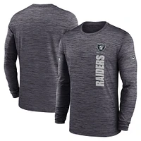 T-shirt à manches longues Nike Sideline Velocity Performance pour homme, noir