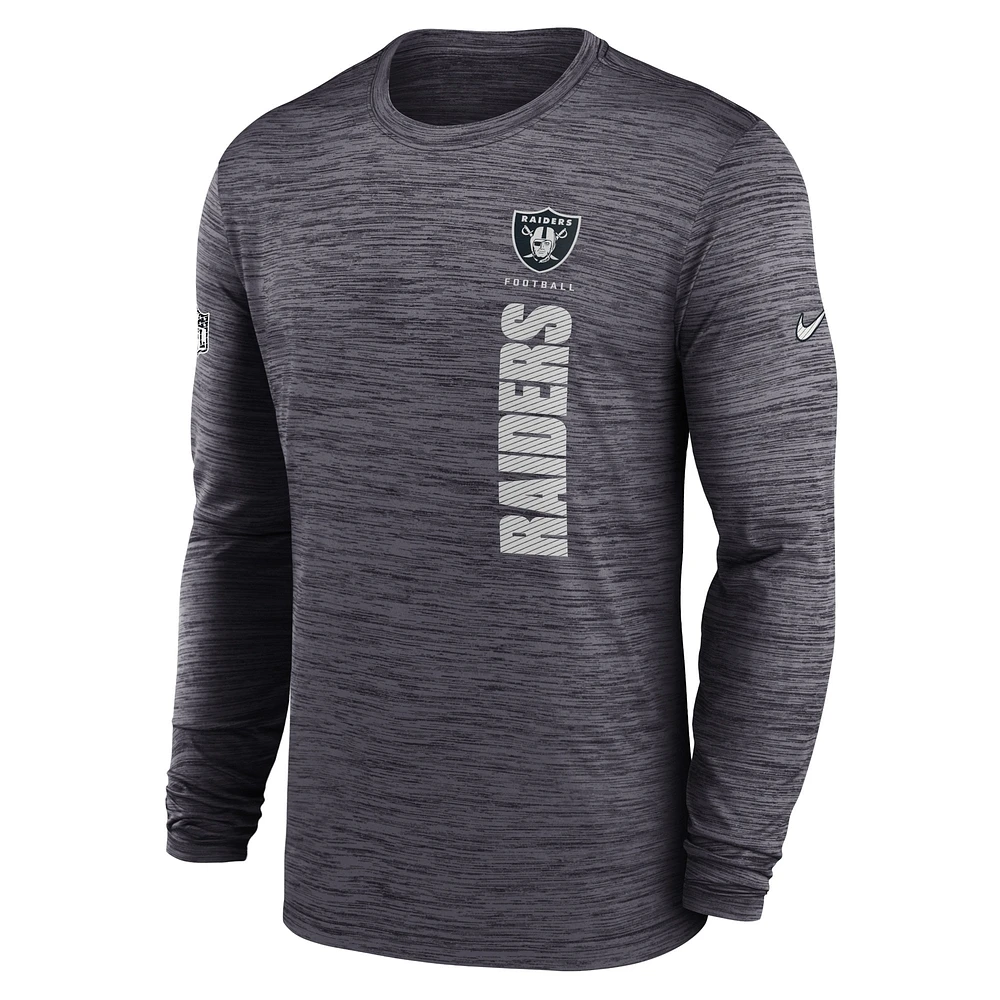 Men's Nike Las Vegas Raiders 2024 Sideline Velocity Performance Long Sleeve T-Shirt