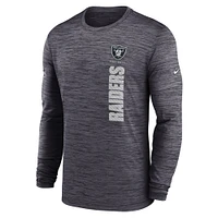 T-shirt à manches longues Nike Sideline Velocity Performance pour homme, noir