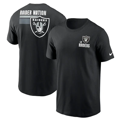 T-shirt essentiel Nike noir Las Vegas Raiders Blitz pour homme