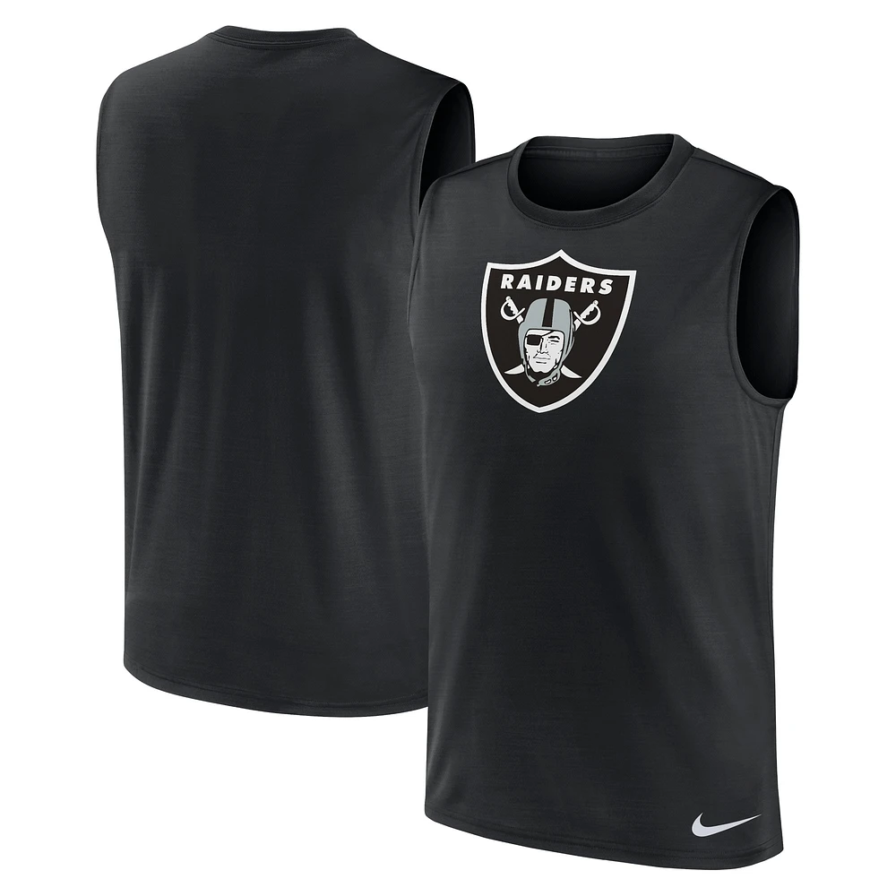 Men's Nike Black Las Vegas Raiders Blitz Legend Performance Muscle Tank Top