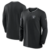 Sweat-shirt Nike noir à demi-zip pour homme des Las Vegas Raiders