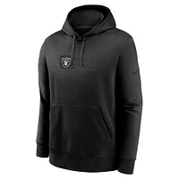 Men's Nike Black Las Vegas Raiders Edge French Terry Club Pullover Hoodie