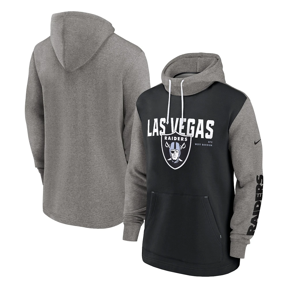 Men's Nike Black Las Vegas Raiders Fashion Color Block Pullover Hoodie