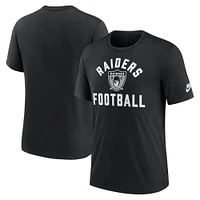 T-shirt Nike noir pour homme Las Vegas Raiders Favorable Timeline Tri-Blend