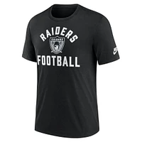 T-shirt Nike noir pour homme Las Vegas Raiders Favorable Timeline Tri-Blend