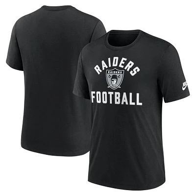 T-shirt Nike noir pour homme Las Vegas Raiders Favorable Timeline Tri-Blend