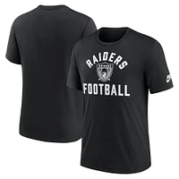 T-shirt Nike noir pour homme Las Vegas Raiders Favorable Timeline Tri-Blend
