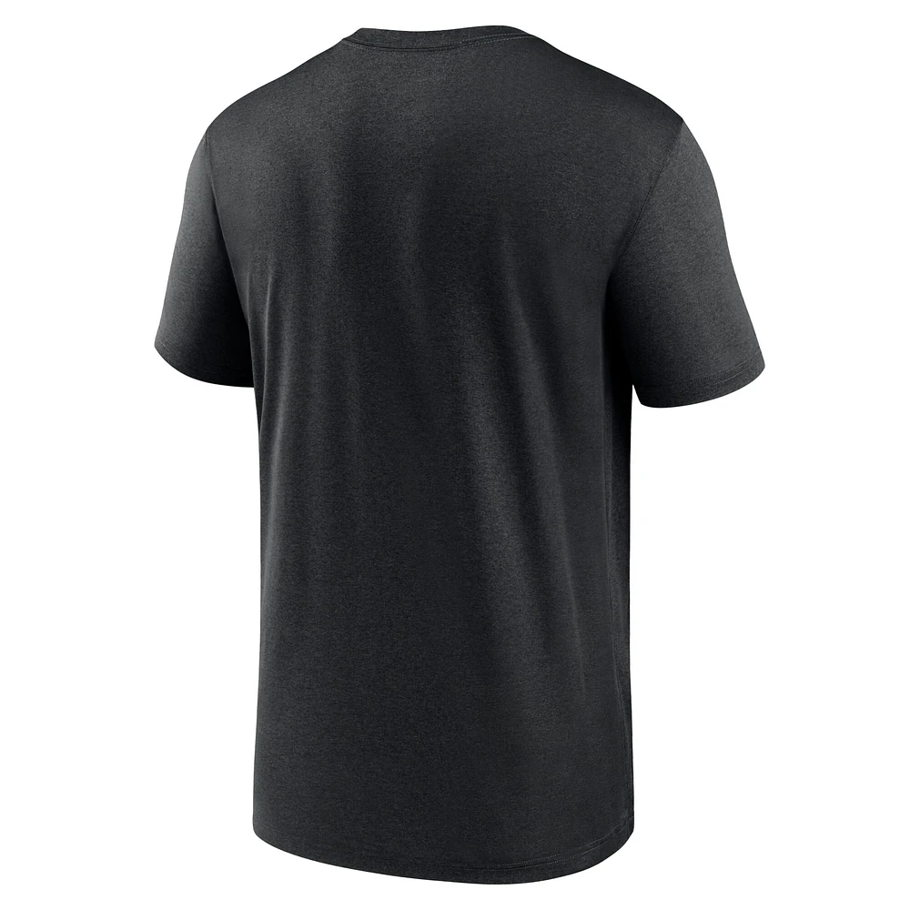 T-shirt Nike Las Vegas Raiders Horizontal Lockup Legend Performance noir pour homme