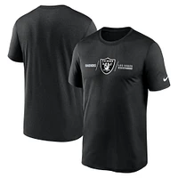 T-shirt Nike Las Vegas Raiders Horizontal Lockup Legend Performance noir pour homme