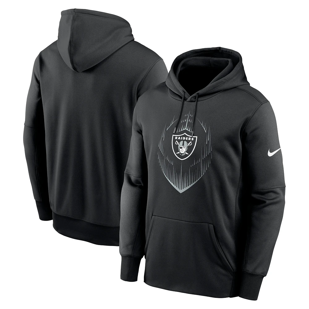 Sweat à capuche Nike Las Vegas Raiders Icon Performance noir pour homme