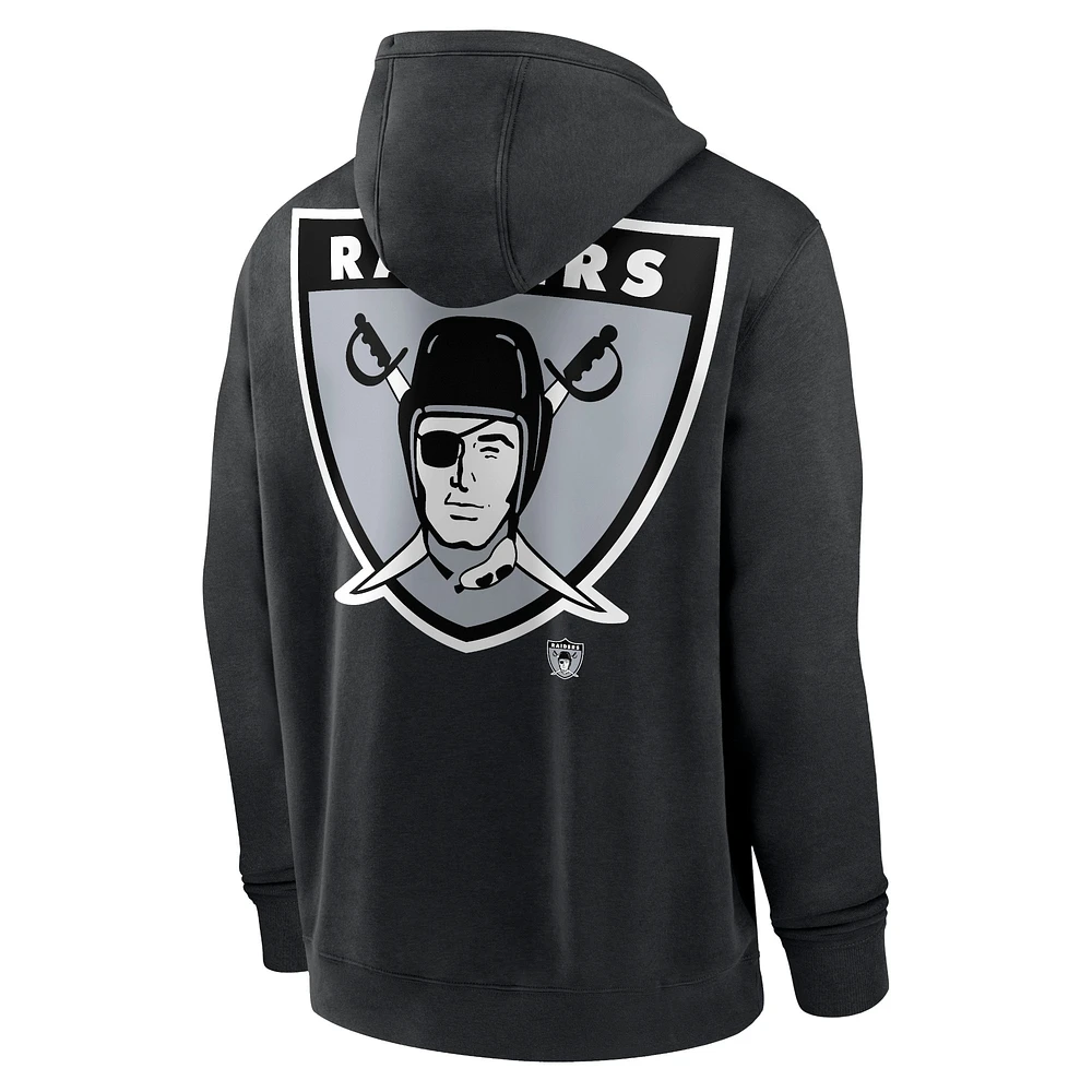 Men's Nike  Black Las Vegas Raiders Layered Logo Statement Pullover Hoodie