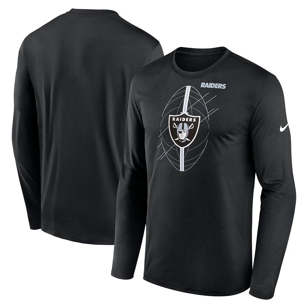 T-shirt à manches longues Nike Las Vegas Raiders Legend Icon noir pour homme