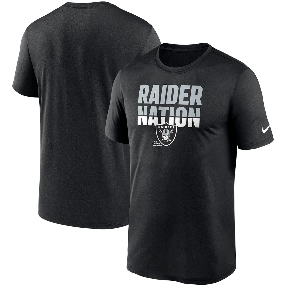 T-shirt Nike Las Vegas Raiders Legend Local Phrase Performance noir pour homme