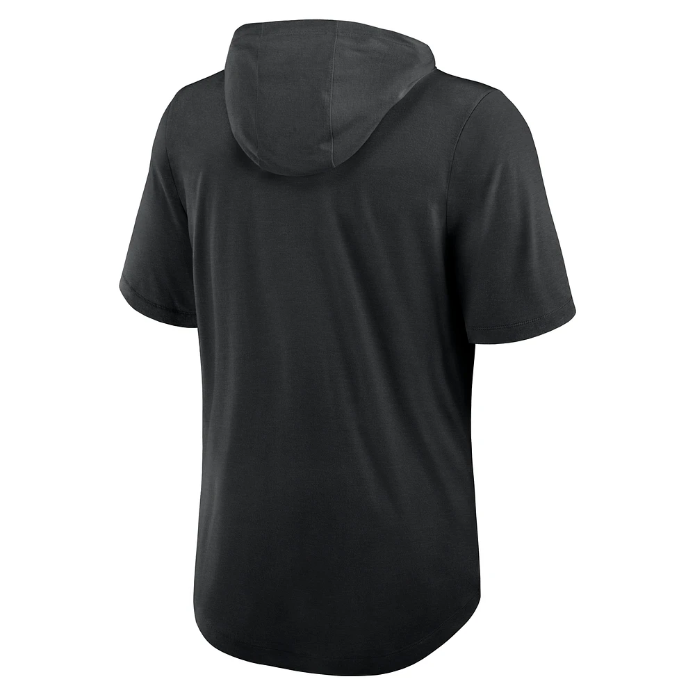 Men's Nike Black Las Vegas Raiders Lockup Tri-Blend Hoodie T-Shirt