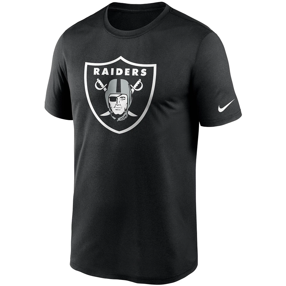 T-shirt Nike noir Las Vegas Raiders Logo Essential Legend Performance pour homme