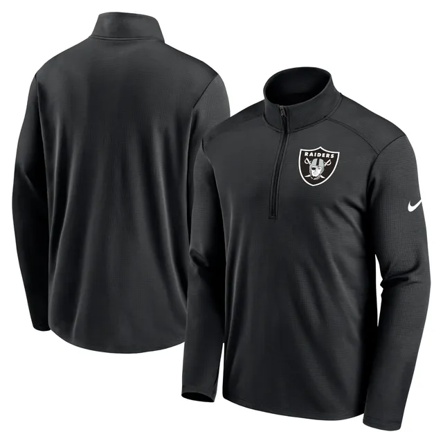 Starter Men's White/Black Las Vegas Raiders Thursday Night Gridiron Raglan Half-Zip Hooded Jacket