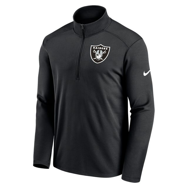 Veste à demi-fermeture éclair Pacer Performance pour homme des Las Vegas Raiders de Nike, noire