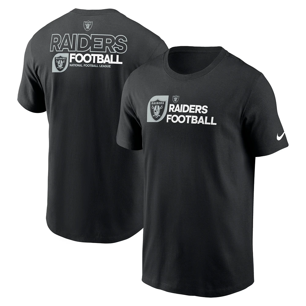 T-shirt Nike noir Las Vegas Raiders pour homme