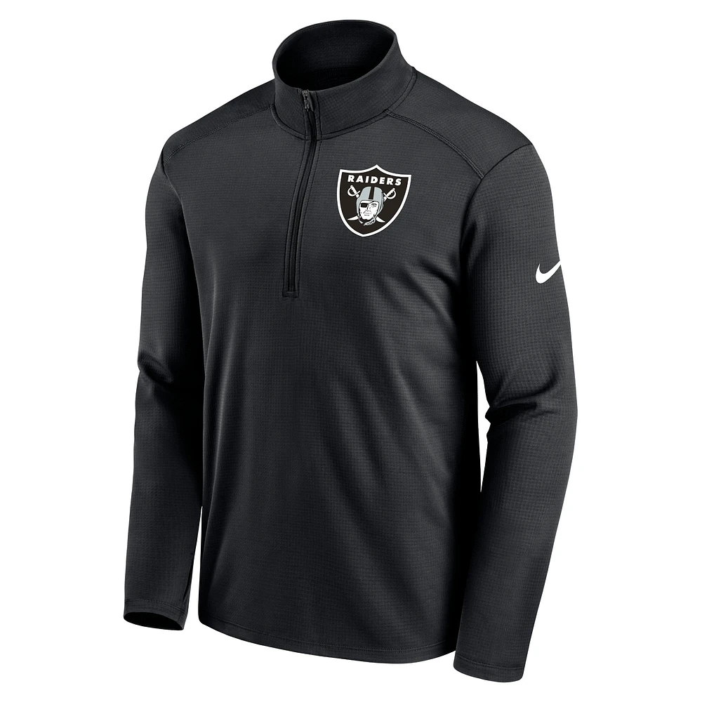 Men's Nike Black Las Vegas Raiders Pacer Performance Quarter-Zip Top