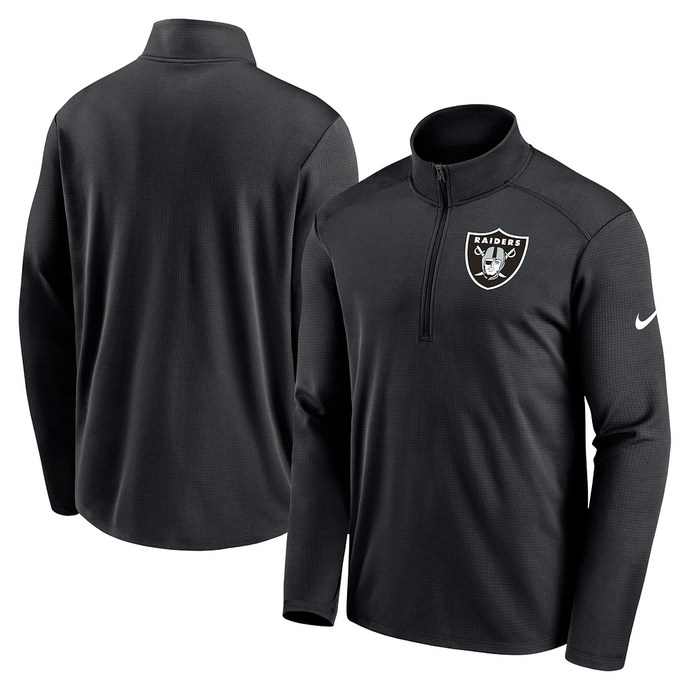 Men's Nike Black Las Vegas Raiders Pacer Performance Quarter-Zip Top