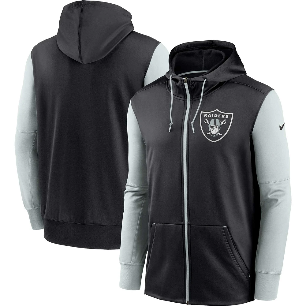 Sweat à capuche entièrement zippé Nike Las Vegas Raiders Performance pour homme noir