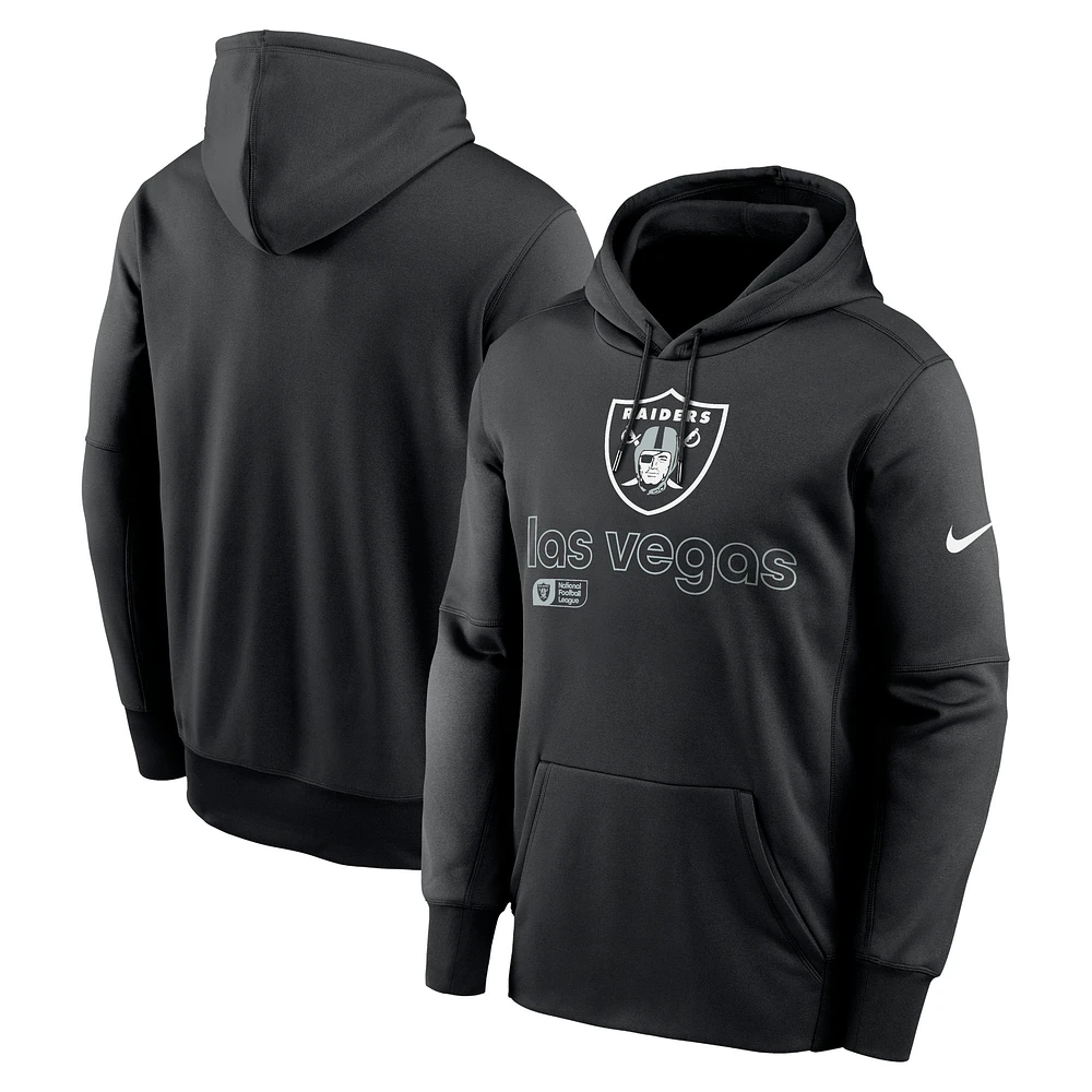 Sweat à capuche Nike Las Vegas Raiders Performance noir pour homme