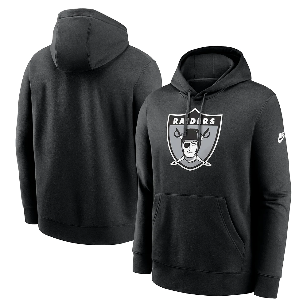 Men's Nike Black Las Vegas Raiders Rewind Club Logo Pullover Hoodie