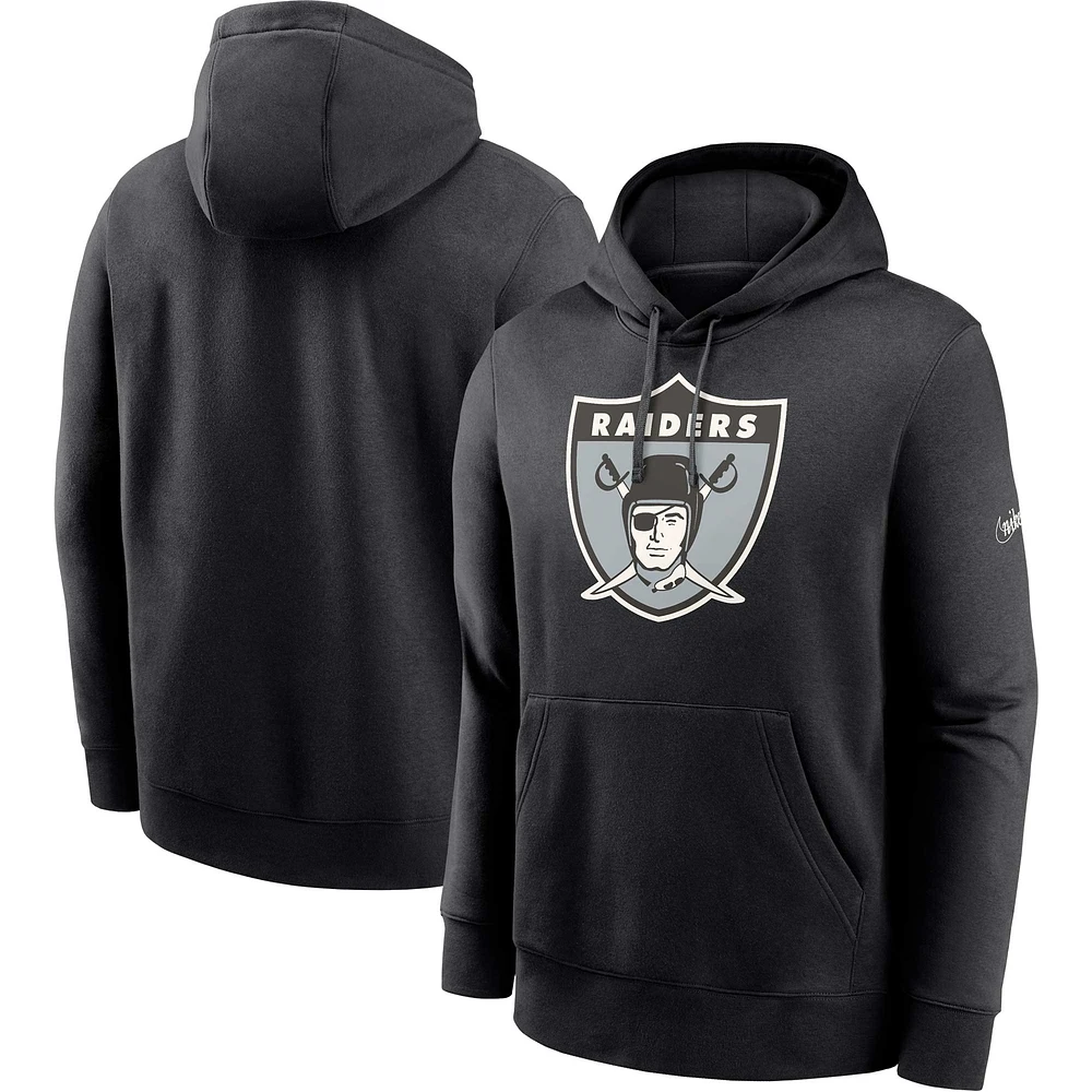 Sweat à capuche Nike Las Vegas Raiders Rewind Club noir pour homme