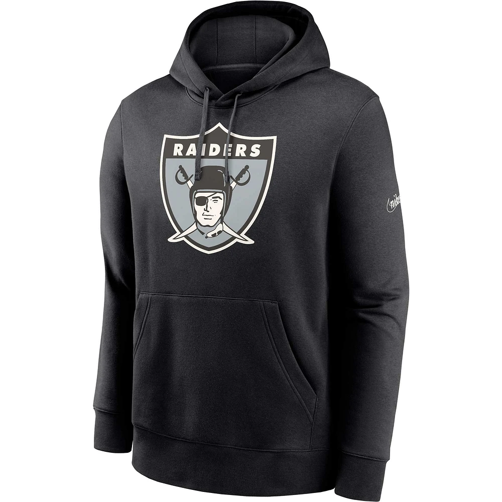 Sweat à capuche Nike Las Vegas Raiders Rewind Club noir pour homme