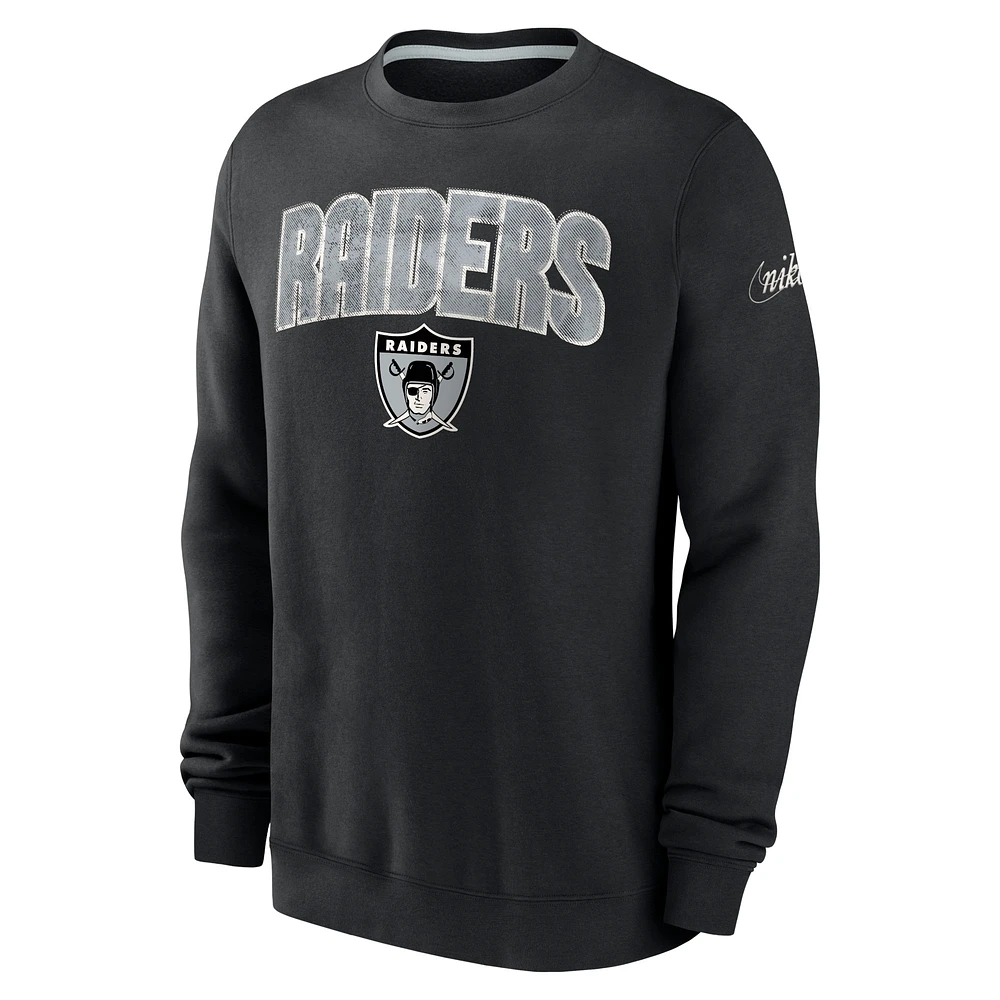 Men's Nike Black Las Vegas Raiders Rewind Club Pullover Sweatshirt