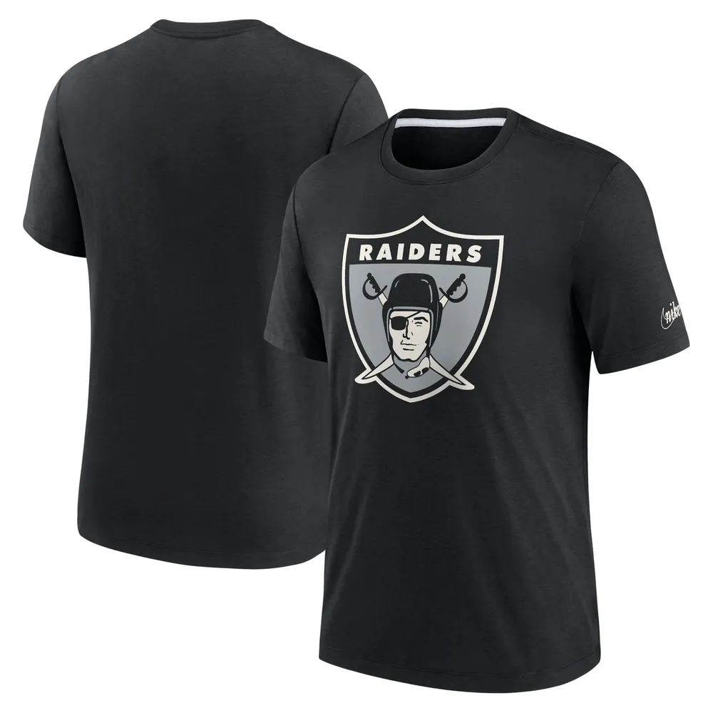 Men's Nike Black Las Vegas Raiders Rewind Logo Tri-Blend T-Shirt