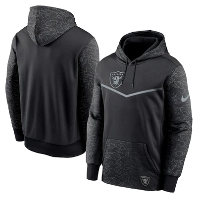 Men's Nike Black Las Vegas Raiders RFLCTV Chevron Pullover Hoodie