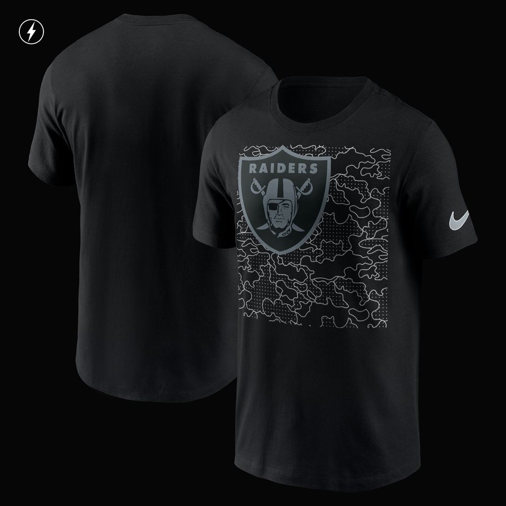 Men's Nike Black Las Vegas Raiders RFLCTV Logo Crop - T-Shirt