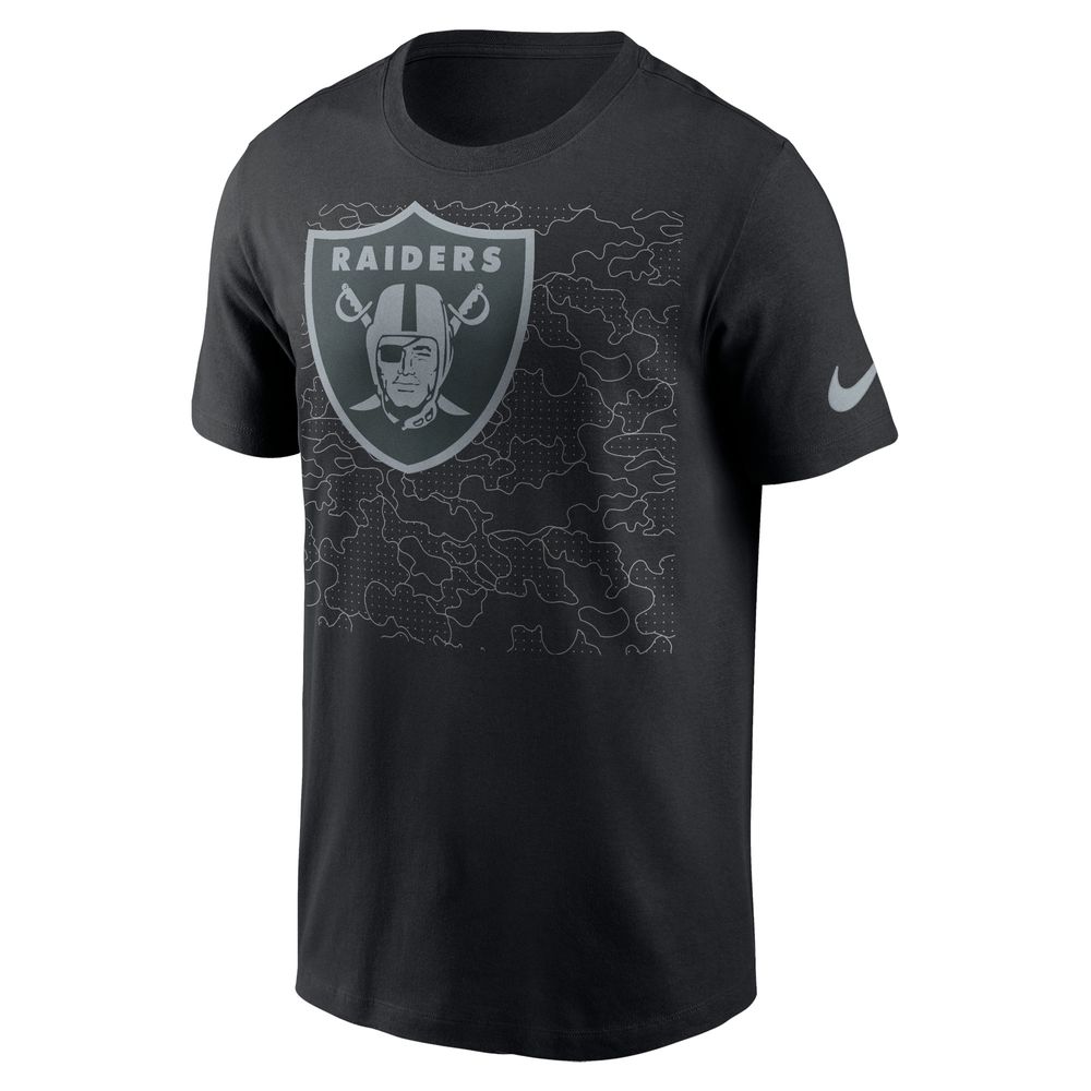 Men's Nike Black Las Vegas Raiders RFLCTV Logo Crop - T-Shirt