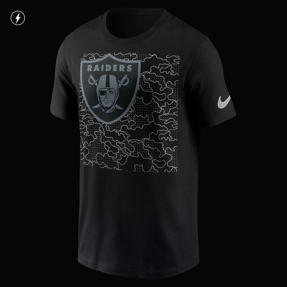 Men's Nike Black Las Vegas Raiders RFLCTV Logo Crop - T-Shirt