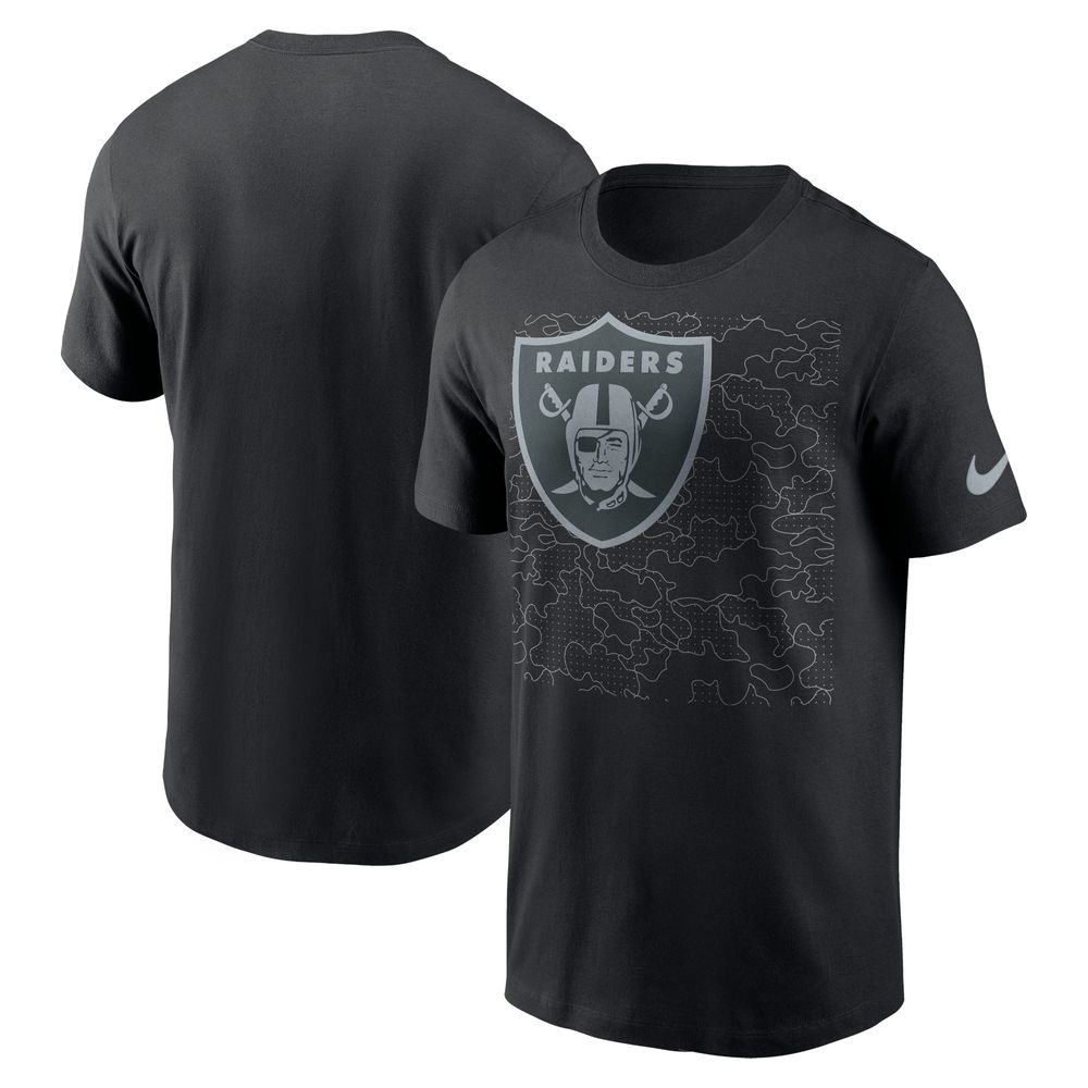 Men's Nike Black Las Vegas Raiders RFLCTV Logo Crop - T-Shirt