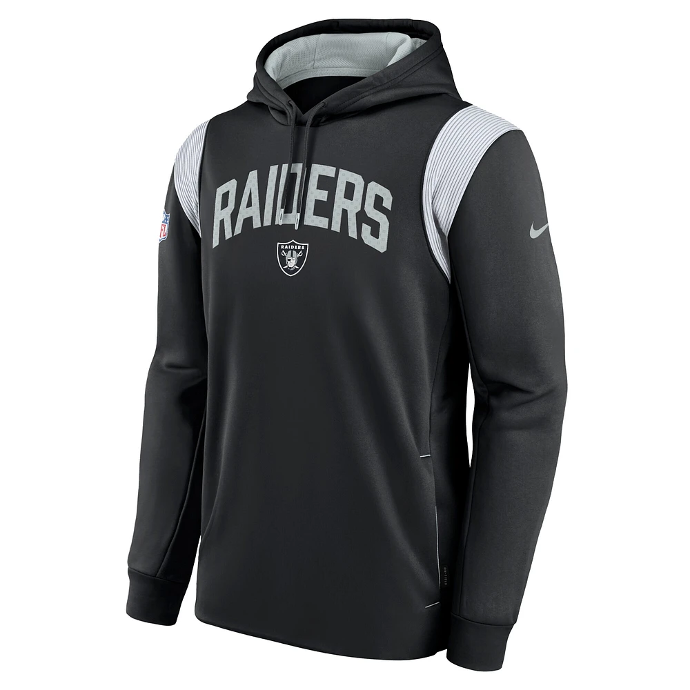 Men's Nike Black Las Vegas Raiders Sideline Athletic Stack Performance Pullover Hoodie