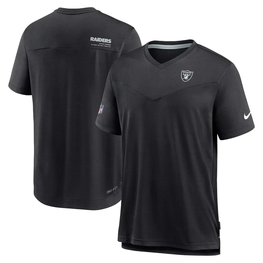 Lids Las Vegas Raiders Nike Sideline Coach Chevron Lock Up Logo V-Neck  Performance T-Shirt