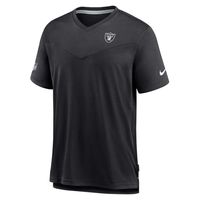 Men's Nike Black Las Vegas Raiders Sideline Coach Chevron Lock Up Logo V-Neck Performance T-Shirt