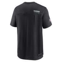 Men's Nike Black Las Vegas Raiders Sideline Coach Chevron Lock Up Logo V-Neck Performance T-Shirt