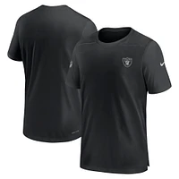 T-shirt Nike noir Las Vegas Raiders Sideline Coach Performance pour homme